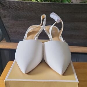 MICHAEL Michael Kors White Slingback Heels